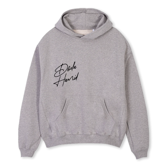 Oversized grey logo hoodie